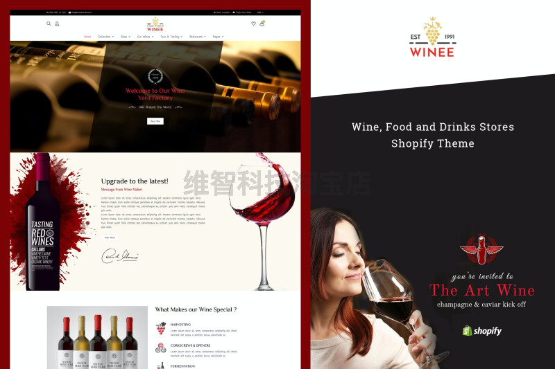 Winee - Wine, Winery Shopify Theme